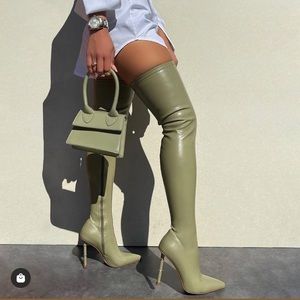 Olive Thigh High Boots